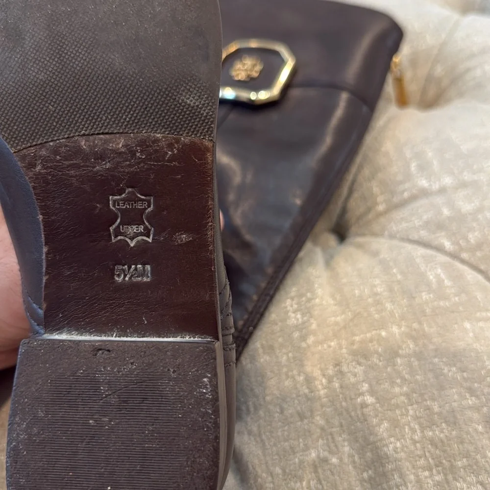 AUTHENTIC TORY BURCH RIDING BOOTS Women’s size 5.5 brown‎ leather
